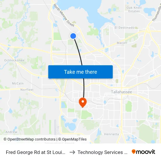 Fred George Rd at St Louis Church Way Sb to Technology Services Building (Elbit) map
