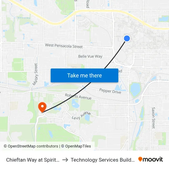 Chieftan Way at Spirit Way Sb to Technology Services Building (Elbit) map