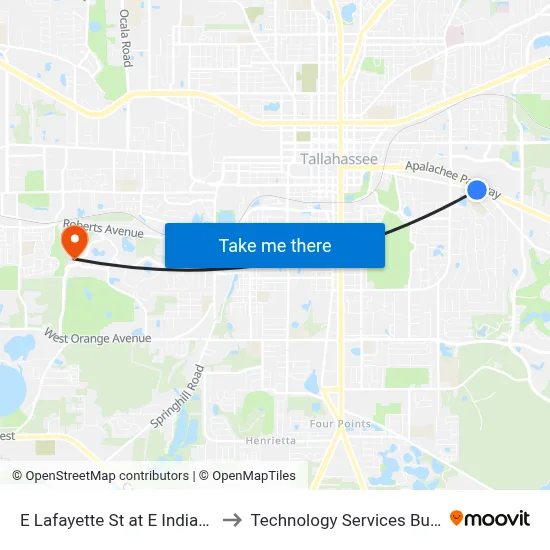 E Lafayette St at E Indianhead Dr Wb to Technology Services Building (Elbit) map