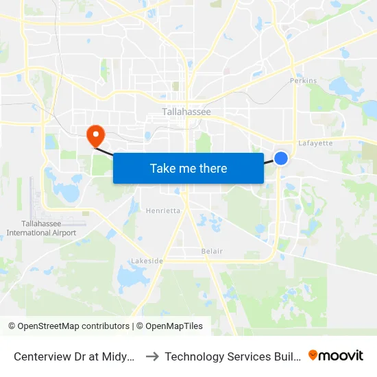Centerview Dr at Midyette Rd Wb to Technology Services Building (Elbit) map