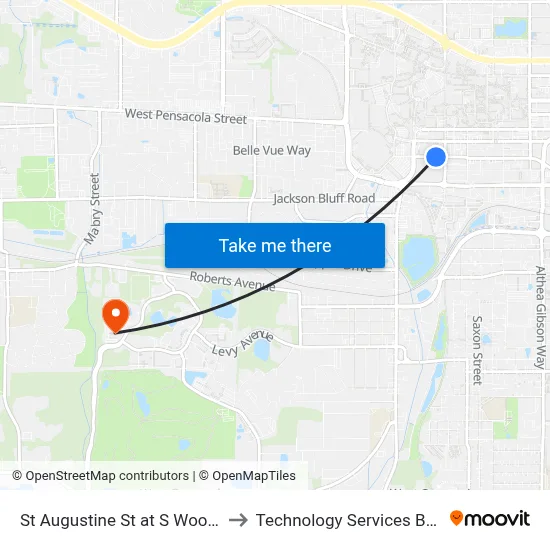 St Augustine St at S Woodward Ave Eb to Technology Services Building (Elbit) map