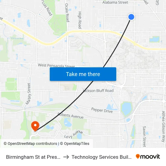 Birmingham St at Preston St Nb to Technology Services Building (Elbit) map