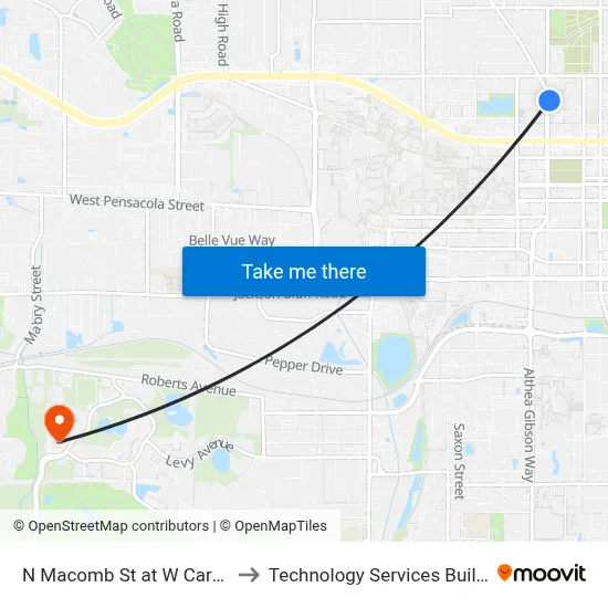 N Macomb St at W Carolina St Nb to Technology Services Building (Elbit) map