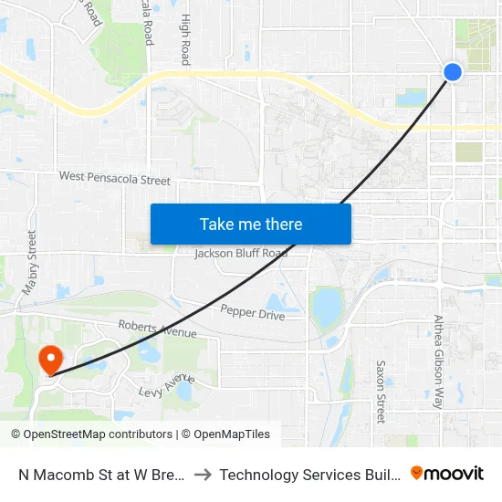 N Macomb St at W Brevard St Sb to Technology Services Building (Elbit) map