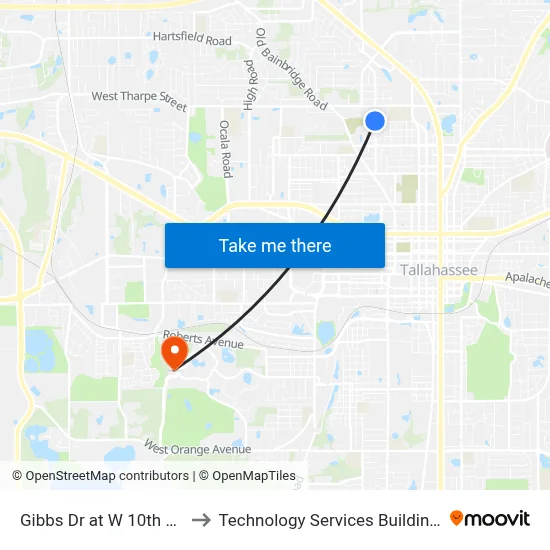 Gibbs Dr at W 10th Ave Sb to Technology Services Building (Elbit) map