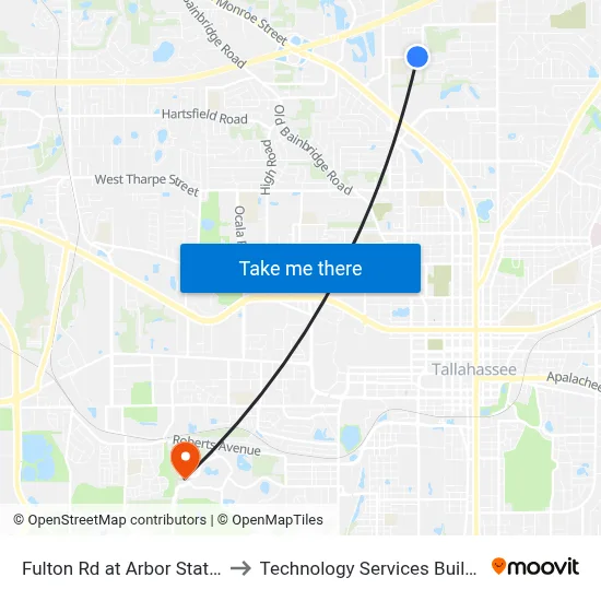 Fulton Rd at Arbor Station Ln Eb to Technology Services Building (Elbit) map
