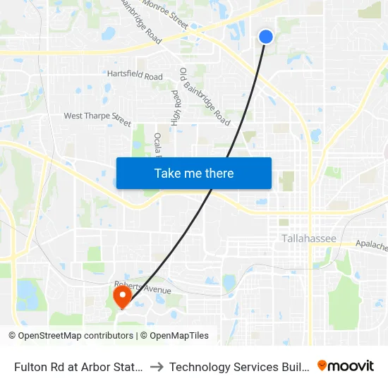 Fulton Rd at Arbor Station Ln Wb to Technology Services Building (Elbit) map