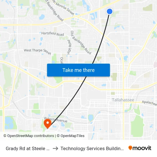 Grady Rd at Steele Dr Sb to Technology Services Building (Elbit) map