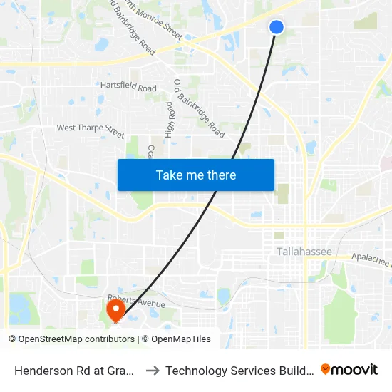 Henderson Rd at Grady Rd Wb to Technology Services Building (Elbit) map