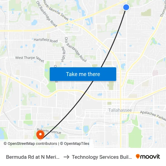 Bermuda Rd at N Meridian St Eb to Technology Services Building (Elbit) map
