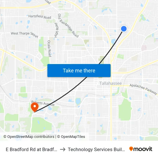 E Bradford Rd at Bradford Ct Eb to Technology Services Building (Elbit) map