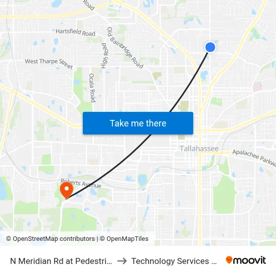 N Meridian Rd at Pedestrian Crossing Nb to Technology Services Building (Elbit) map