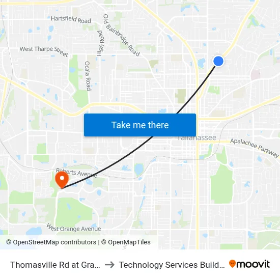 Thomasville Rd at Grape St Nb to Technology Services Building (Elbit) map