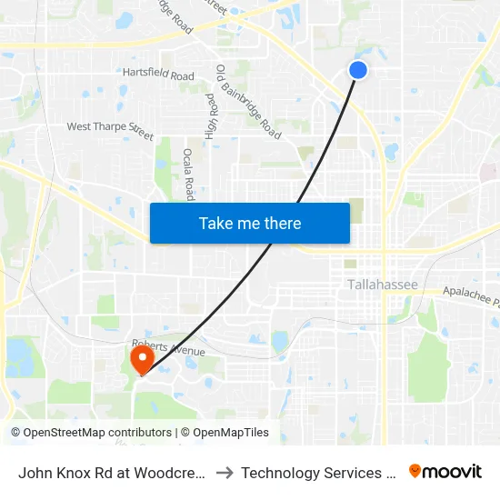 John Knox Rd at Woodcrest Office Park Eb to Technology Services Building (Elbit) map