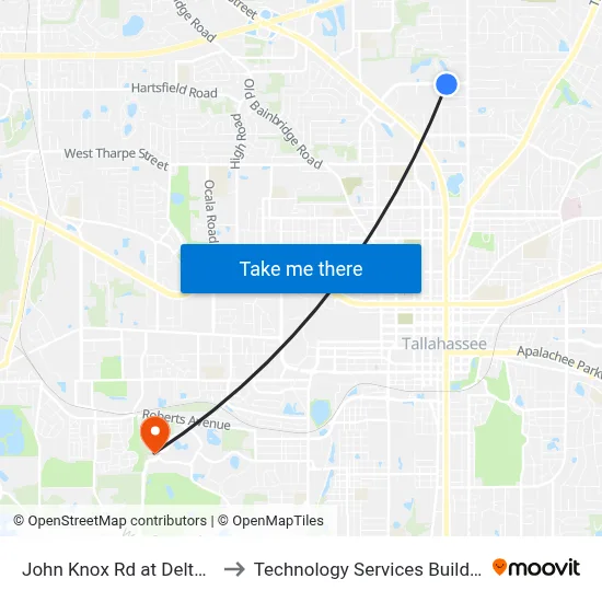 John Knox Rd at Delta Blvd Eb to Technology Services Building (Elbit) map
