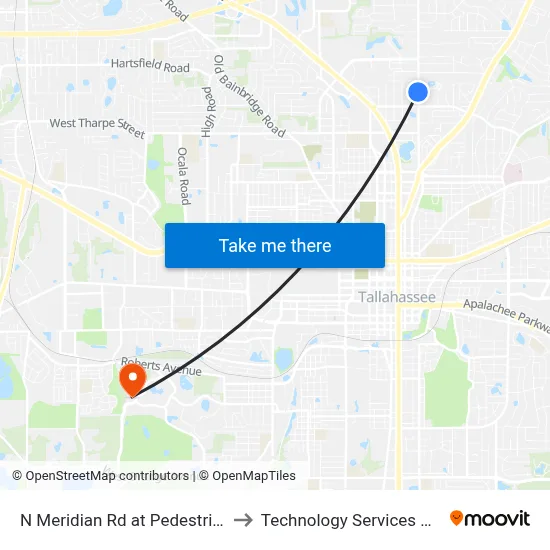 N Meridian Rd at Pedestrian Crossing Sb to Technology Services Building (Elbit) map