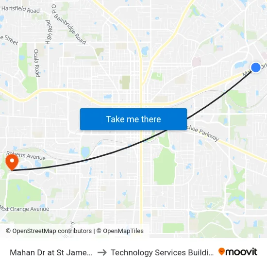 Mahan Dr at St James Ct Wb to Technology Services Building (Elbit) map