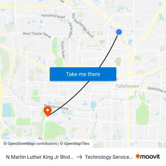 N Martin Luther King Jr Blvd at Northwood Blvd Sb to Technology Services Building (Elbit) map