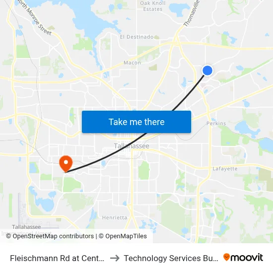 Fleischmann Rd at Centerville Rd Sb to Technology Services Building (Elbit) map