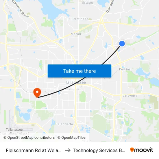 Fleischmann Rd at Welaunee Blvd Sb to Technology Services Building (Elbit) map