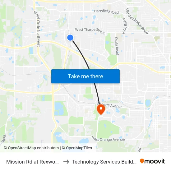 Mission Rd at Rexwood Dr Nb to Technology Services Building (Elbit) map