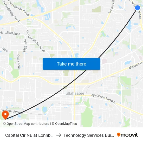 Capital Cir NE at Lonnbladh Rd Nb to Technology Services Building (Elbit) map