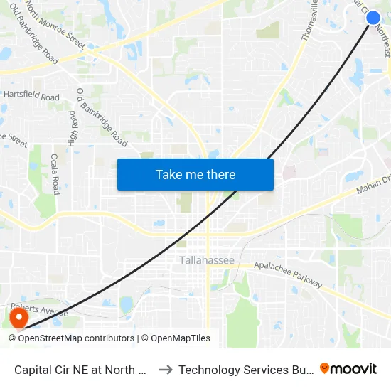 Capital Cir NE at North Point Blvd Nb to Technology Services Building (Elbit) map