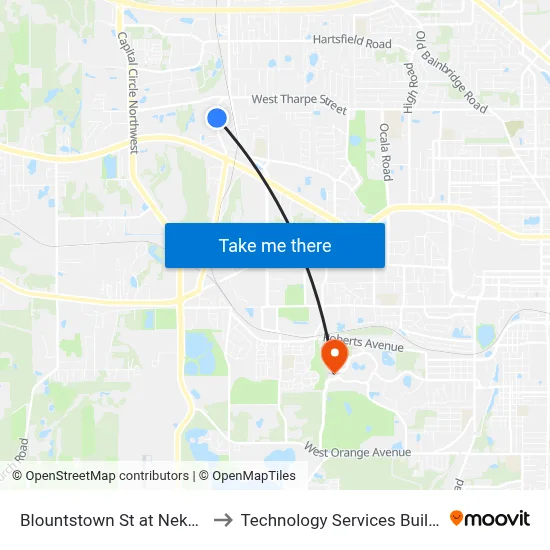 Blountstown St at Nekoma Ln Sb to Technology Services Building (Elbit) map