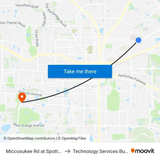 Miccosukee Rd at Spottswood Dr Eb to Technology Services Building (Elbit) map