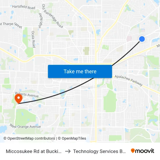Miccosukee Rd at Buckingham Dr Eb to Technology Services Building (Elbit) map
