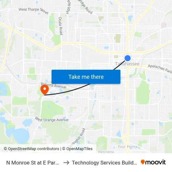 N Monroe St at E Park Ave Sb to Technology Services Building (Elbit) map