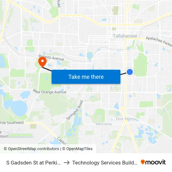 S Gadsden St at Perkins St Sb to Technology Services Building (Elbit) map
