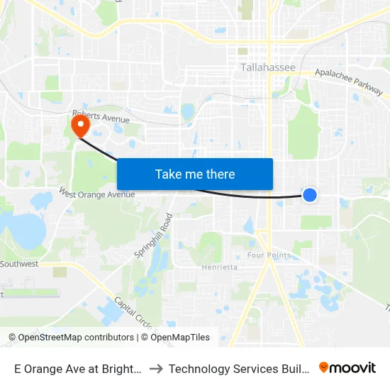 E Orange Ave at Brighton Rd Wb to Technology Services Building (Elbit) map