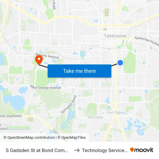 S Gadsden St at Bond Community Health Center Nb to Technology Services Building (Elbit) map