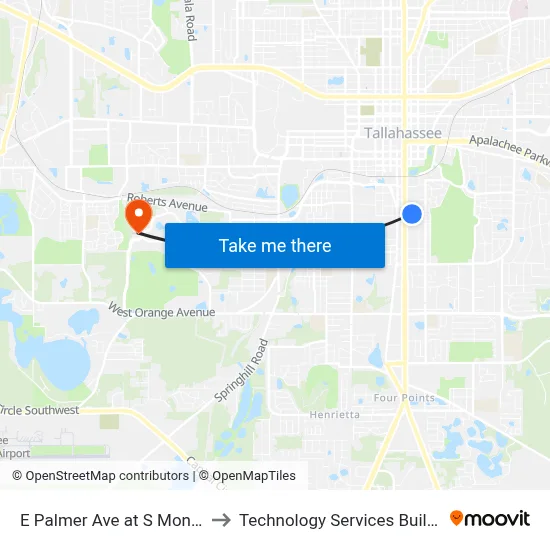 E Palmer Ave at S Monroe St Wb to Technology Services Building (Elbit) map