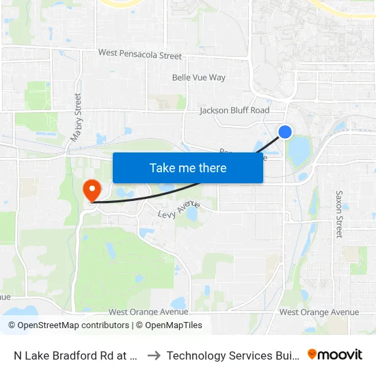 N Lake Bradford Rd at Crate St Nb to Technology Services Building (Elbit) map