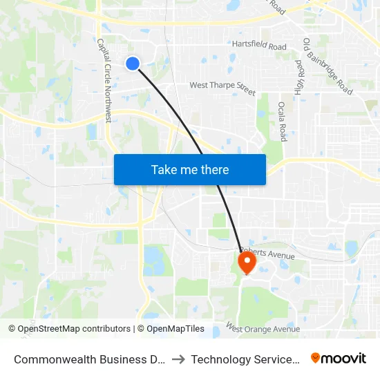 Commonwealth Business Dr at Hartsfield Rd Sb to Technology Services Building (Elbit) map