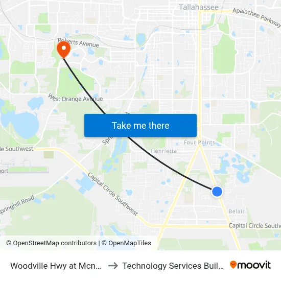 Woodville Hwy at Mcneil Blvd Sb to Technology Services Building (Elbit) map