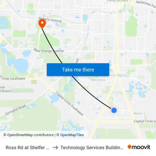Ross Rd at Shelfer Rd Eb to Technology Services Building (Elbit) map