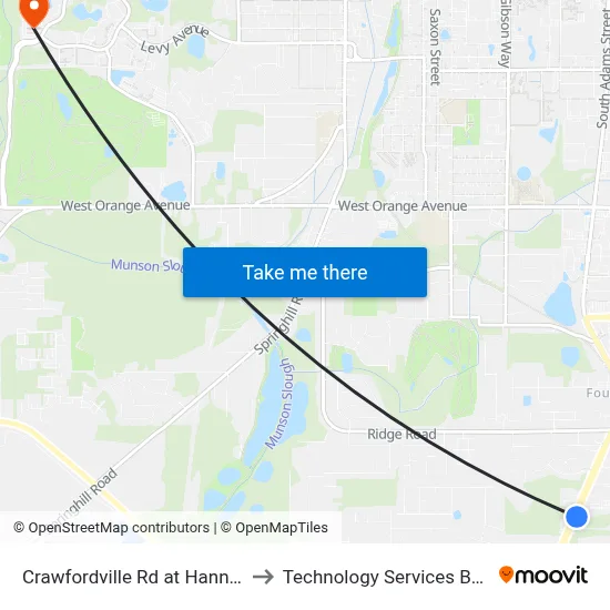 Crawfordville Rd at Hannon Mill Rd Nb to Technology Services Building (Elbit) map
