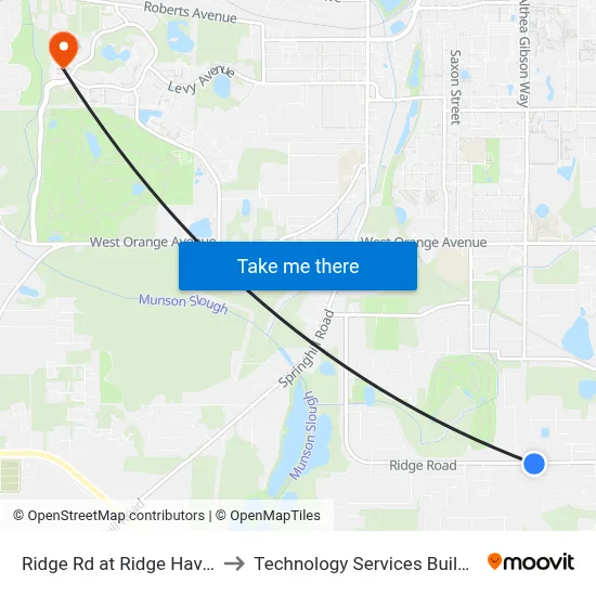 Ridge Rd at Ridge Haven Rd Eb to Technology Services Building (Elbit) map
