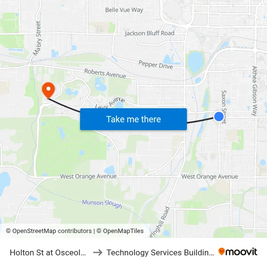 Holton St at Osceola St Sb to Technology Services Building (Elbit) map