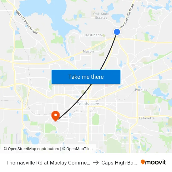 Thomasville Rd at Maclay Commerce Dr Sb to Caps High-Bay Lab map