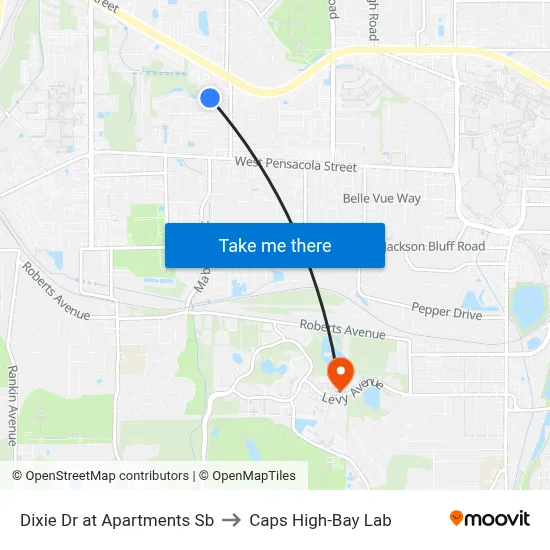 Dixie Dr at Apartments Sb to Caps High-Bay Lab map