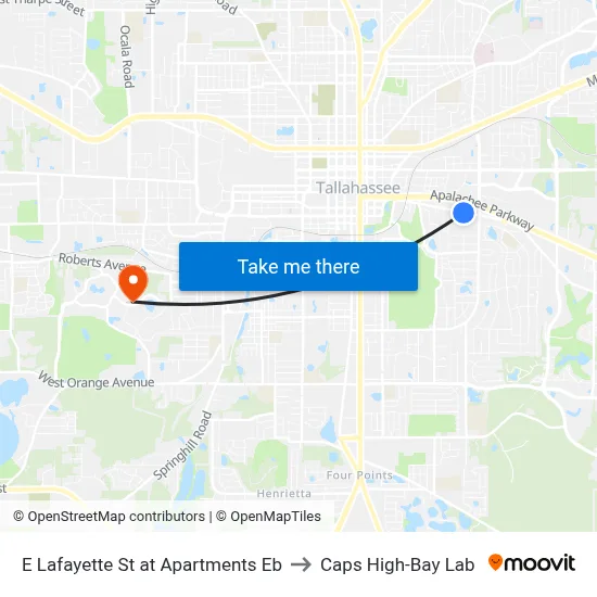 E Lafayette St at Apartments Eb to Caps High-Bay Lab map
