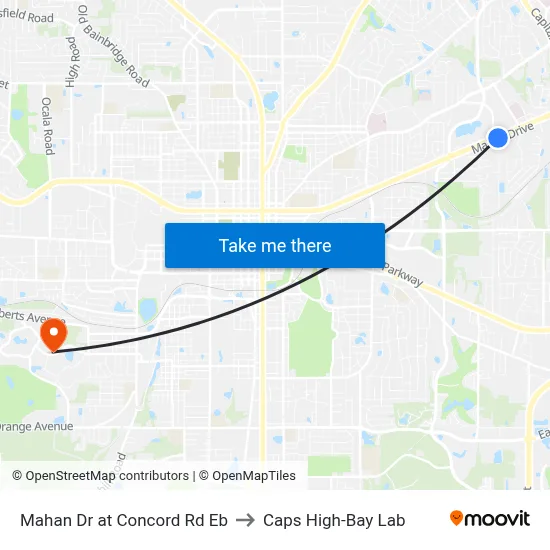 Mahan Dr at Concord Rd Eb to Caps High-Bay Lab map
