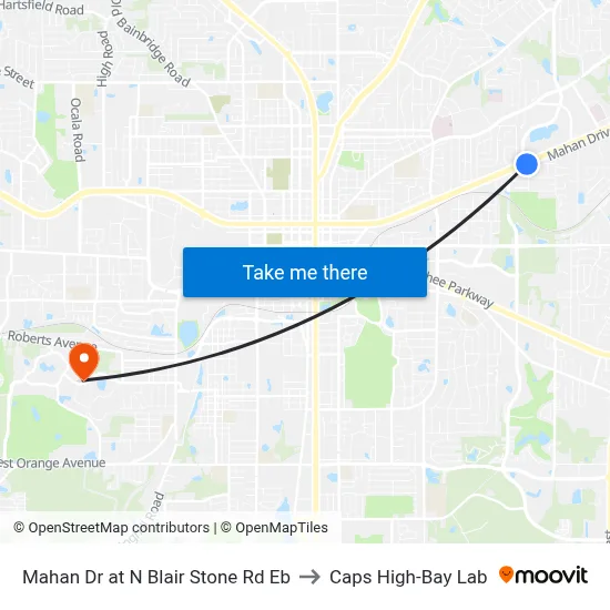 Mahan Dr at N Blair Stone Rd Eb to Caps High-Bay Lab map