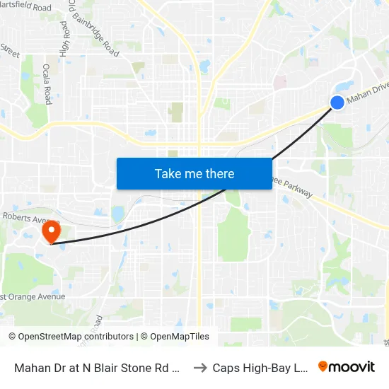 Mahan Dr at N Blair Stone Rd Wb to Caps High-Bay Lab map
