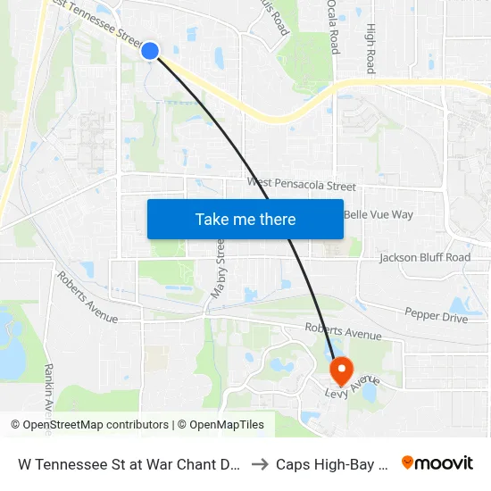 W Tennessee St at War Chant Dr Wb to Caps High-Bay Lab map