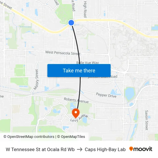 W Tennessee St at Ocala Rd Wb to Caps High-Bay Lab map